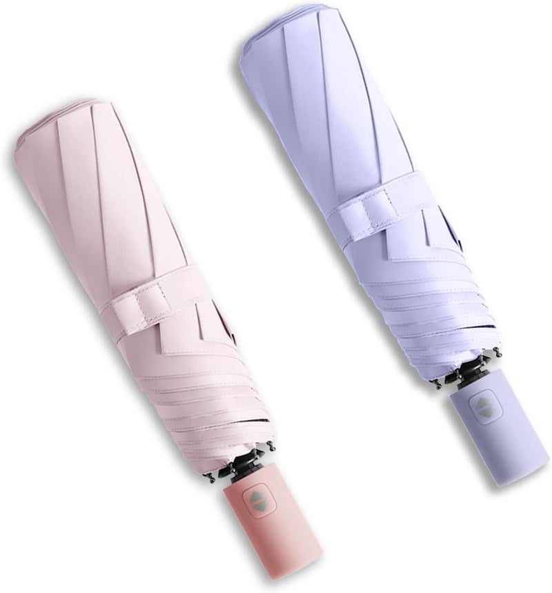 BAODINI Small UV Protection Travel Umbrella Compact for Rain and Sun UPF 50+ Windproof Portable 42 inch Umbrella for Women and Men - Image 1
